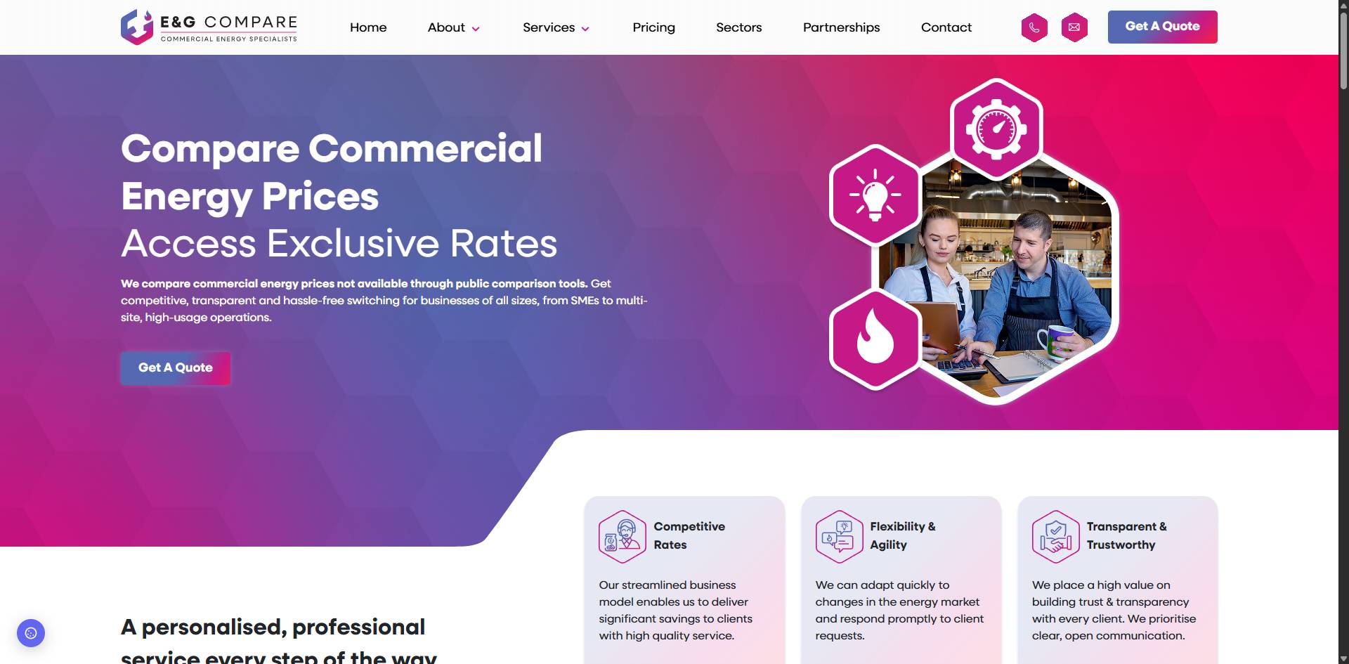 E and G Compare homepage placeholder
