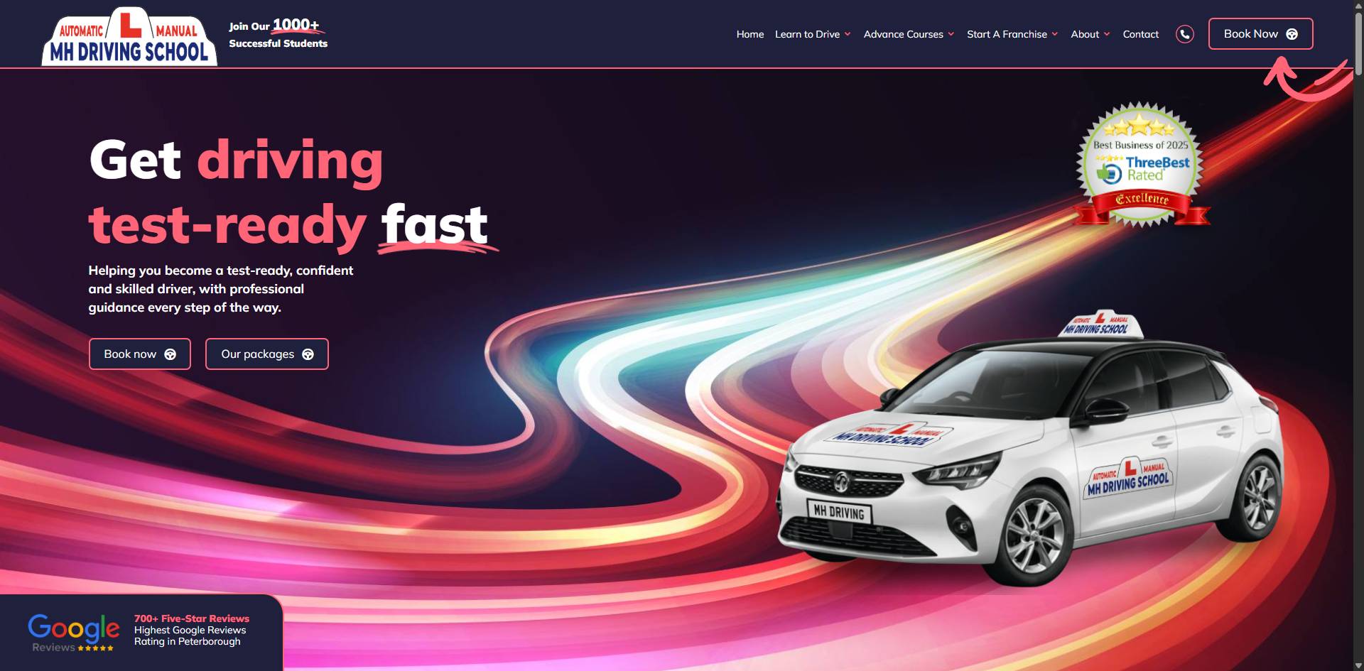 MH Driving School homepage placeholder